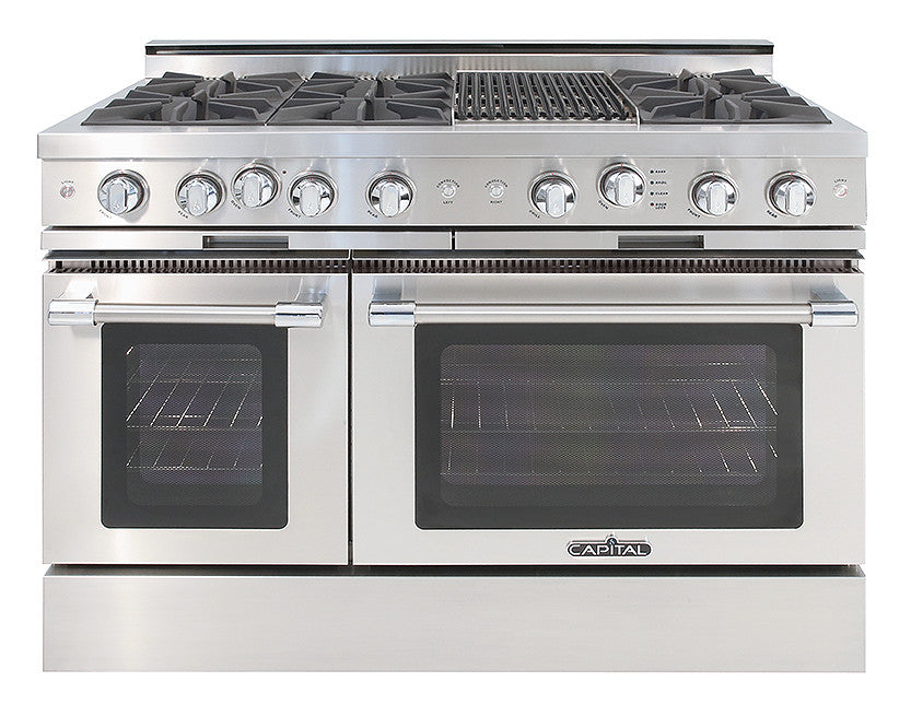 CGSR484B2L Capital Grand Chef 48" Gas Range with 6 Open Burners and 12" Grill - Liquid Propane - Stainless Steel