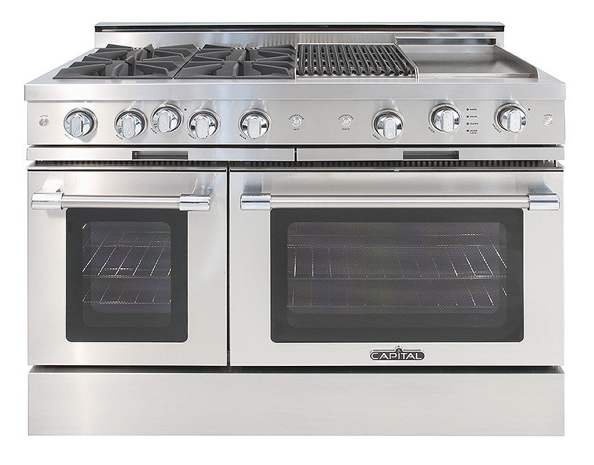 CGSR484BGL Capital Grand Chef 48" Gas Range with 4 Open Burners and 12" Grill and 12" Griddle - Liquid Propane - Stainless Steel