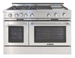 CGSR484BGL Capital Grand Chef 48" Gas Range with 4 Open Burners and 12" Grill and 12" Griddle - Liquid Propane - Stainless Steel