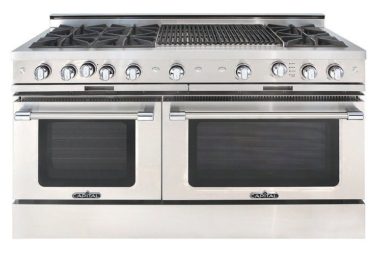 CGSR604BB2L Capital Grand Chef 60" Gas Range with 6 Open Burners and 24" Grill - Liquid Propane - Stainless Steel