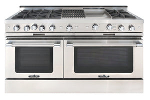 CGSR604BG2N Capital Grand Chef 60" Gas Range with 6 Open Burners and 12" Griddle and 12" Grill - Natural Gas - Stainless Steel