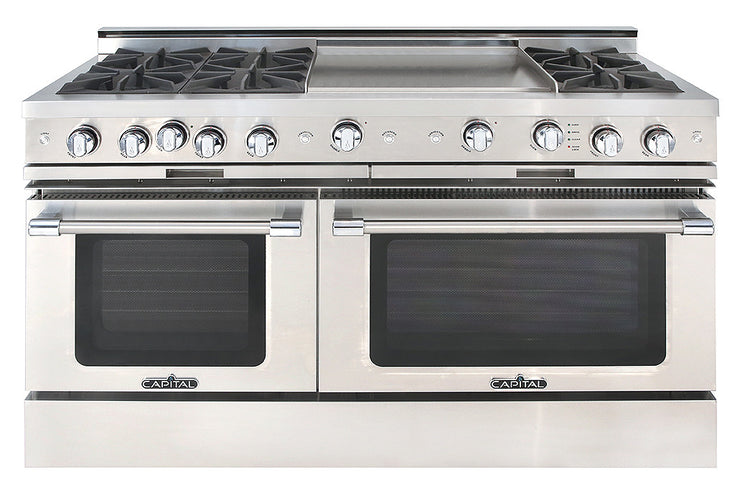 CGSR604GG2L Capital Grand Chef 60" Gas Range with 6 Open Burners and 24" Griddle - Liquid Propane - Stainless Steel