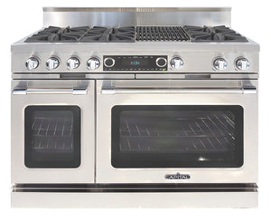 COB484B2LP Capital 48" Grand Chef Dual Fuel Range with 6 Open Burners + 12" Grill - Liquid Propane - Stainless Steel