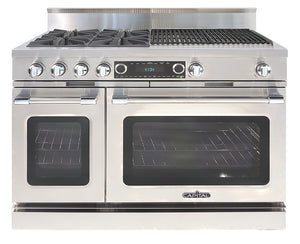 COB484BBN Capital 48" Grand Chef Dual Fuel Range with 4 Open Burners + 24" Grill - Natural Gas - Stainless Steel