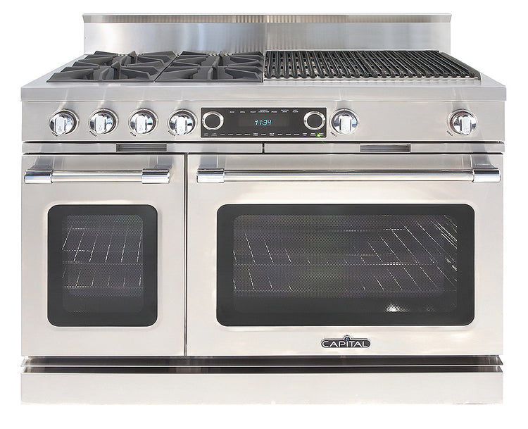 COB484BBN Capital 48" Grand Chef Dual Fuel Range with 4 Open Burners + 24" Grill - Natural Gas - Stainless Steel