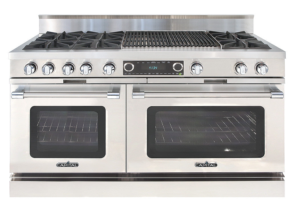 COB604BB2N Capital 60" Grand Chef Dual Fuel Range with 6 Open Burners + 24" Grill - Natural Gas - Stainless Steel
