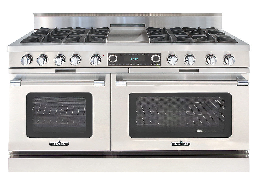 COB604G4N Capital 60" Grand Chef Dual Fuel Range with 8 Open Burners + 12" Griddle - Natural Gas - Stainless Steel