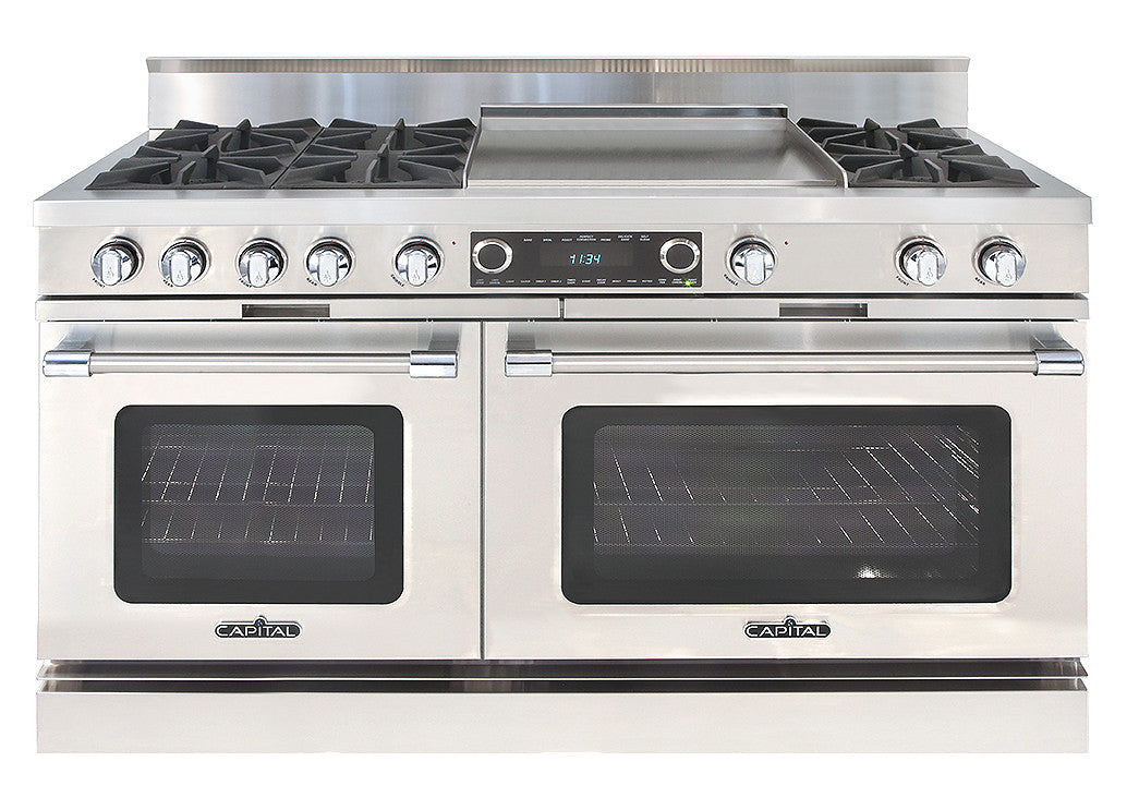 COB604GG2L Capital 60" Grand Chef Dual Fuel Range with 6 Open Burners + 24" Griddle - Natural Gas - Stainless Steel