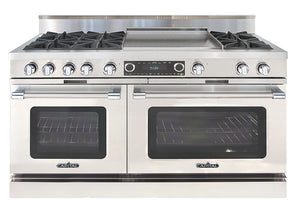 COB604GG2L Capital 60" Grand Chef Dual Fuel Range with 6 Open Burners + 24" Griddle - Natural Gas - Stainless Steel