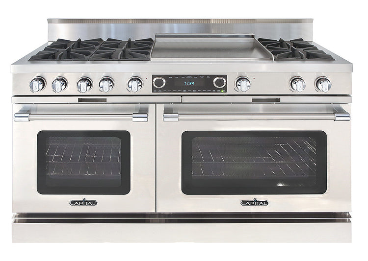 COB604GG2N Capital 60" Grand Chef Dual Fuel Range with 6 Open Burners + 24" Griddle - Natural Gas - Stainless Steel