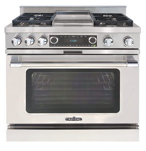 CSB362G2N Capital 36" Grand Chef Dual Fuel Range with 4 Sealed Burners + 12" Griddle - Natural Gas - Stainless Steel
