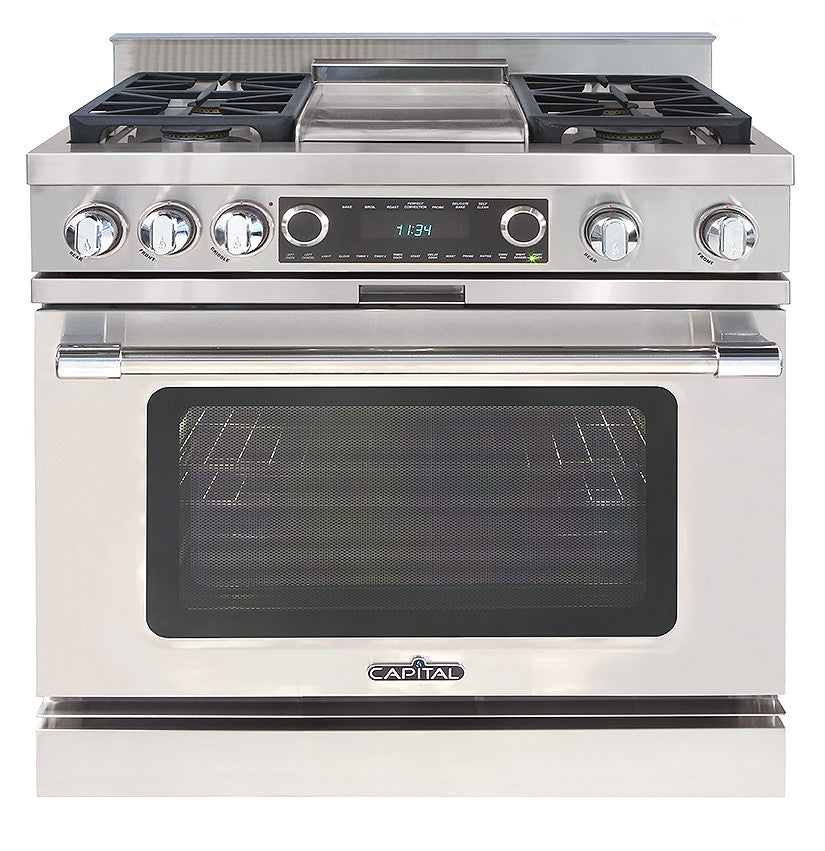 CSB362G2N Capital 36" Grand Chef Dual Fuel Range with 4 Sealed Burners + 12" Griddle - Natural Gas - Stainless Steel