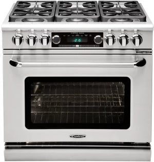 Capital Connoisseurian Series 36 inch freestanding professional dual fuel range with 6 sealed burners, model CSB366N