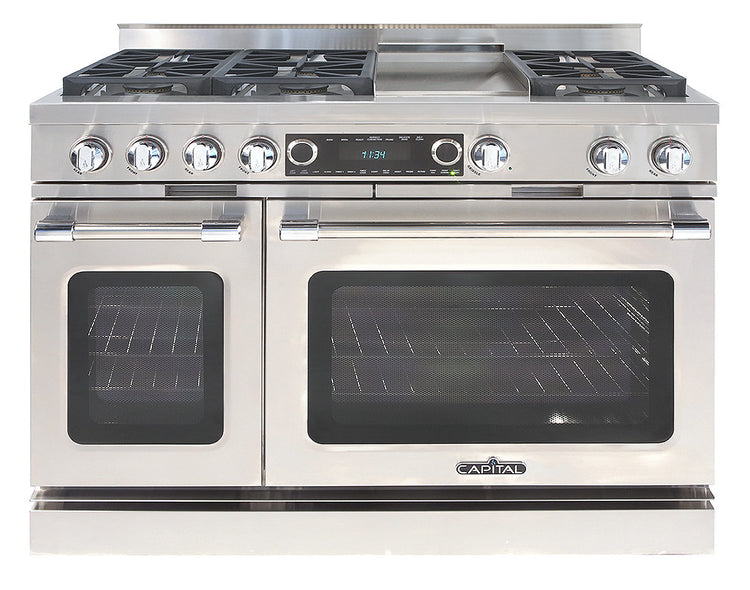 CSB484G2N Capital 48" Grand Chef Dual Fuel Range with 6 Sealed Burners + 12" Griddle - Natural Gas - Stainless Steel
