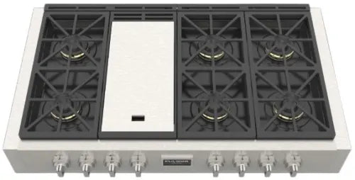 Fulgor Milano Sofia 600 Series 48 Inch Gas Rangetop with 6 Sealed Burners - F6GRT486GS1