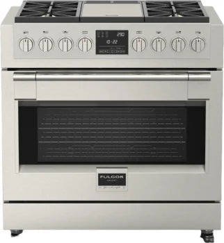 Fulgor Milano Sofia 600 Series 36 Inch Freestanding Professional Dual Fuel Range with 4 Sealed Burners - F6PDF364GS1