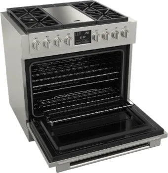 Fulgor Milano Sofia 600 Series 36 Inch Freestanding Professional Dual Fuel Range with 4 Sealed Burners - F6PDF364GS1