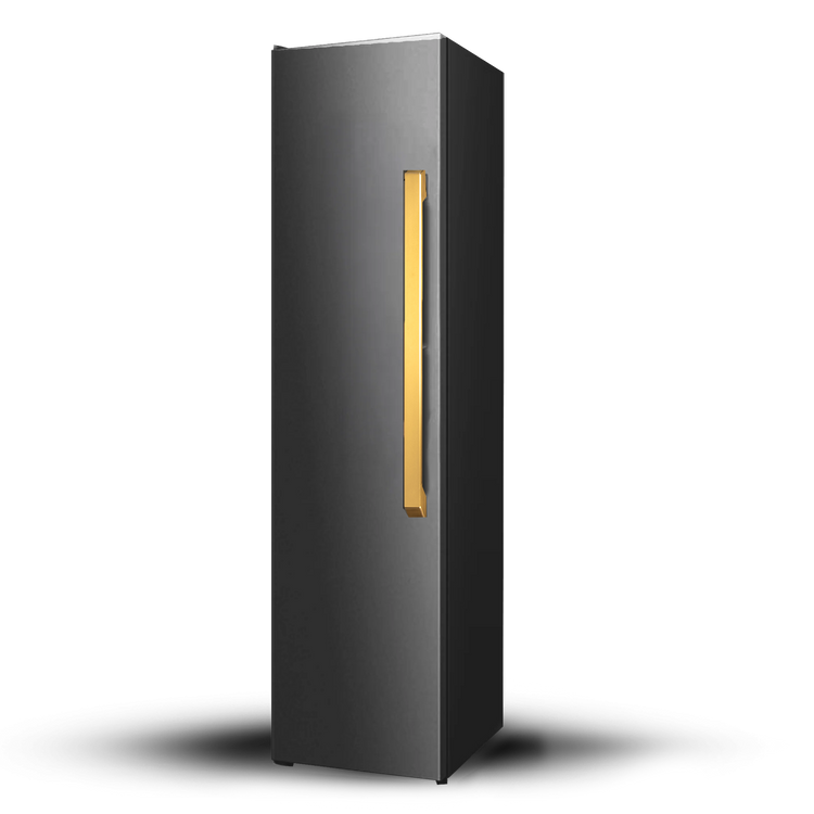 Induction Hardware 18" Built-In Freezer Column, ORION Edition Black Stainless with Gold