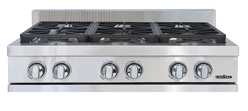 GRT366N Capital 36" Gas Rangetop with 6 Sealed Burners - Natural Gas - Stainless Steel