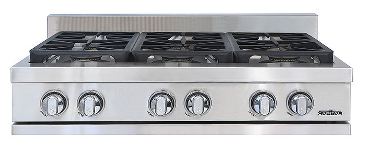 GRT366L Capital 36" Gas Rangetop with 6 Sealed Burners - Liquid Propane - Stainless Steel