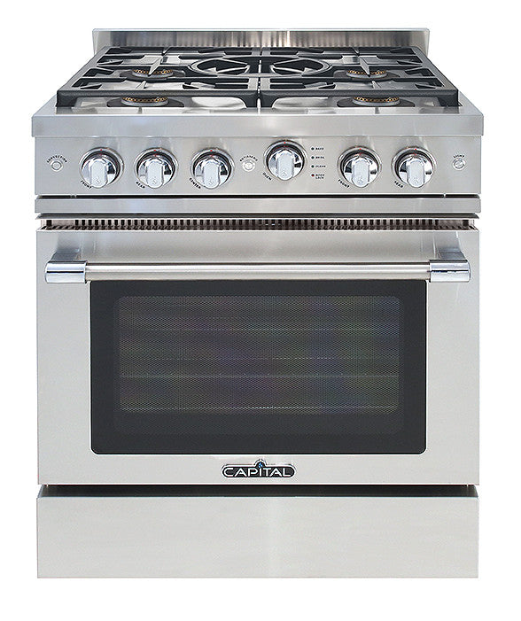 GSCR305L Capital 30" Grand Chef Gas Range 4 Sealed Burners & Wok Burner - Liquid Propane - Stainless Steel