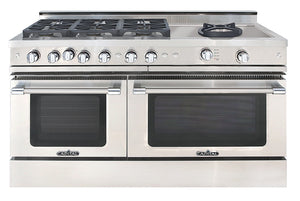 GSCR606WN Capital 60" Grand Chef Gas Convection Range 6 Burners and 24" Wok - Natural Gas - Stainless Steel