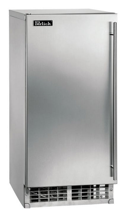 Perlick 15" Cubelet Ice Maker, 80 lbs Daily Production, Left Hinge, ADA-Compliant with 22 lbs Storage – Stainless Steel (Model HA15CU-1L)