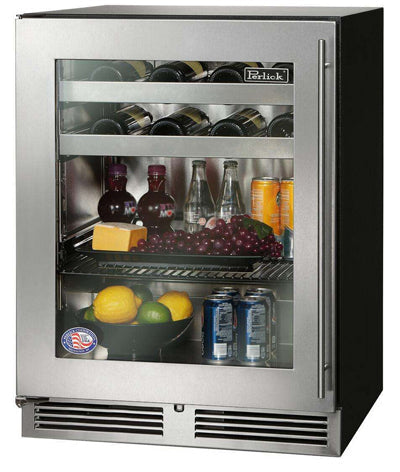 Perlick HA24BB-4-3L Beverage Center, Stainless Steel Glass Door, Hinged Left - HA24BB-4-3L