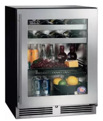 Perlick HA24BB-4-3L Beverage Center, Stainless Steel Glass Door, Hinged Left - HA24BB-4-3L