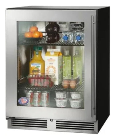 Perlick HA24RB-4-3L Refrigerator, Stainless Steel Glass Door, Hinged Left - HA24RB-4-3L