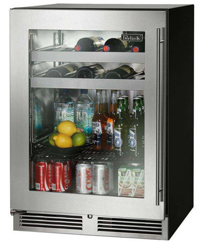 Perlick 24" Commercial Series Beverage Center - Stainless Glass Door - Left Hinge - HC24BB-4-3L