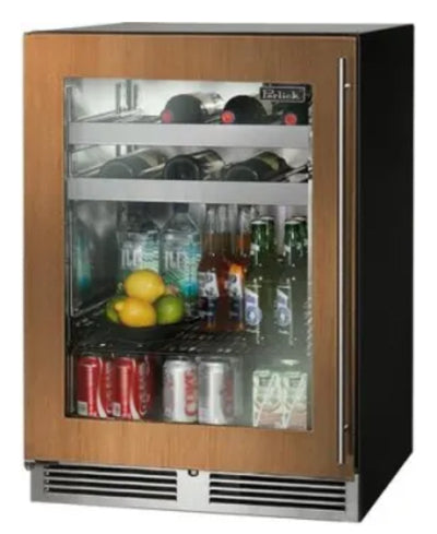 Perlick 24" Commercial Series Beverage Center - Overlay Glass Door - Left Hinge - HC24BB-4-4L