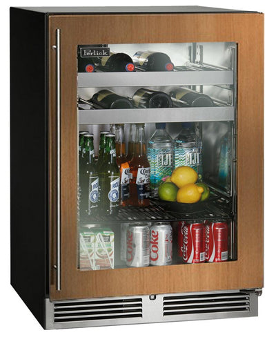 Perlick 24" Commercial Series Beverage Center - Overlay Glass Door - Left Hinge - HC24BB-4-4L