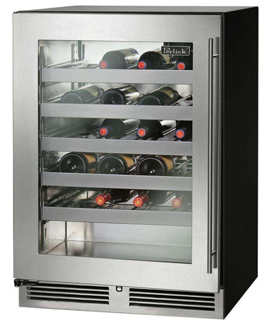 Perlick 24" Wide Commercial Series 45 Bottle Single Zone Stainless Steel Commercial Wine Refrigerator - HC24WB-4-3L