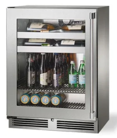 Perlick 18" Depth Signature Series Sottile Beverage Center - Stainless Steel Glass Door - Left Hinge - HH24BS-4-3L