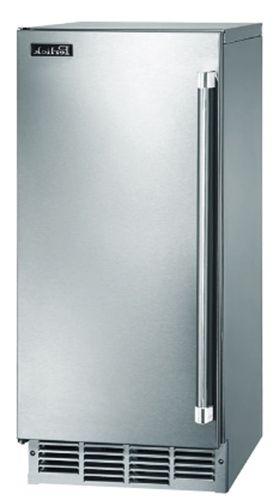 Perlick 15" Clear Ice Maker, 51 lbs Daily Production, Left Hinge with Top Hat Ice – Stainless Steel (Model HP15CI-1L)