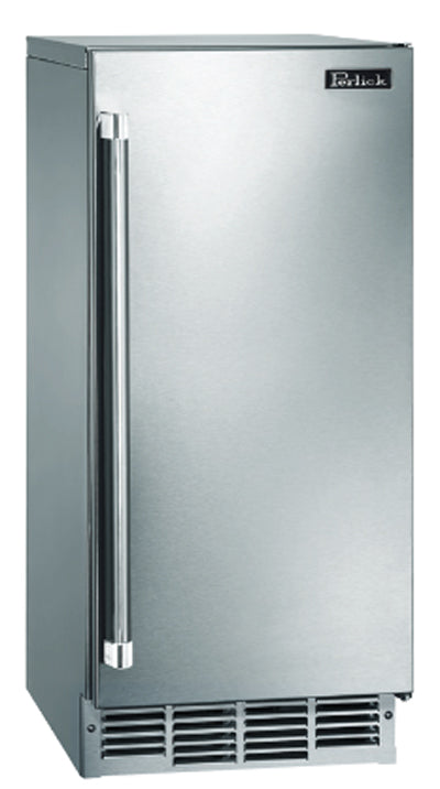 Perlick 15" Clear Ice Maker, 51 lbs Daily Production, Left Hinge with Top Hat Ice – Stainless Steel (Model HP15CI-1L)