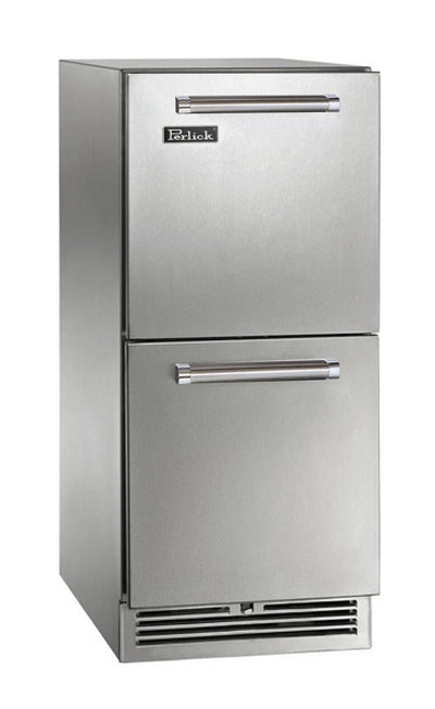 Perlick 15" Signature Series Indoor Refrigerator Stainless Steel Drawers - HP15RS-4-5 - HP15RS-4-5