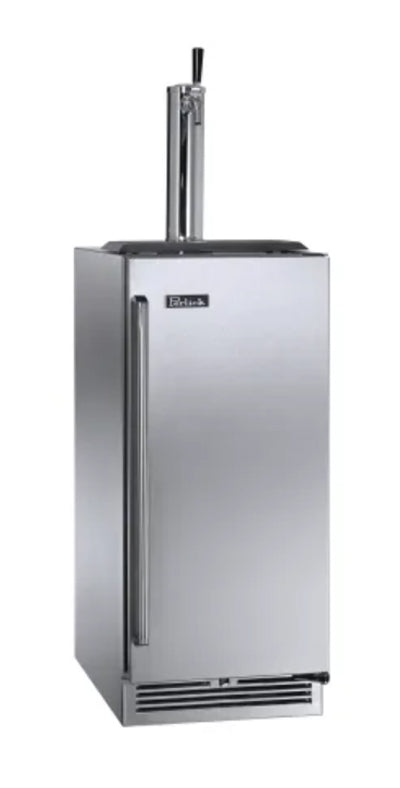 Perlick 15 Inch Wide 2.8 Cu. Ft. Built-In Single Tap Kegerator with Right Hinge - HP15TS-4-1R-1