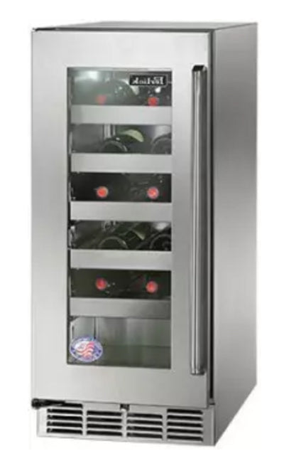 Perlick Signature Series 2.8 Cu. Ft. Stainless Steel Frame Wine Cooler - HP15WS-4-3L