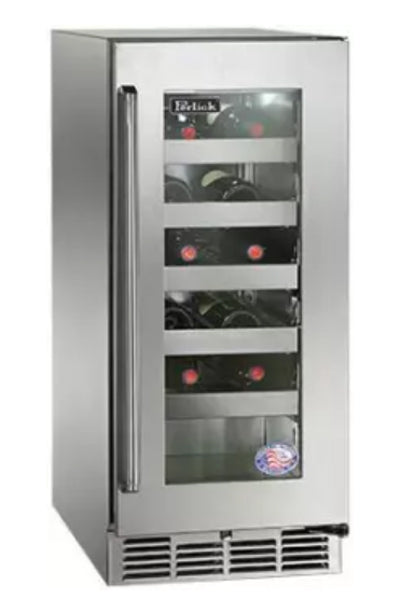 Perlick Signature Series 2.8 Cu. Ft. Stainless Steel Frame Wine Cooler - HP15WS-4-3L