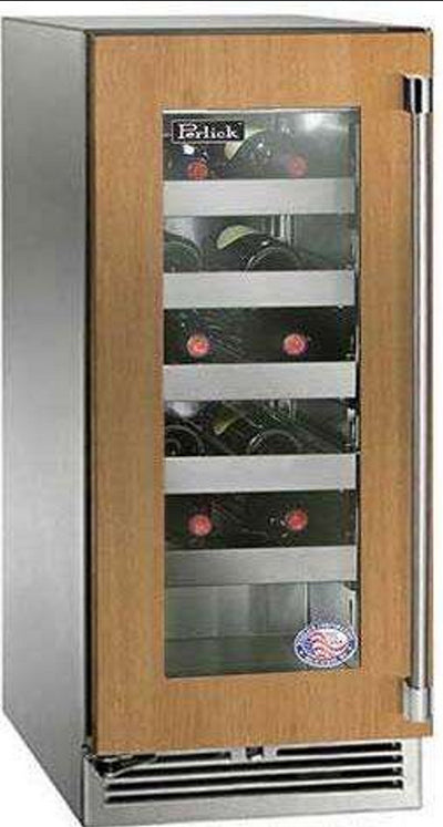 15 Inch Built-in Undercounter Wine Reserve with 20-Bottle Capacity, 5 Wine Adjustable Full-Extension Wine Shelves, 2.8 cu. ft. Volume, ENERGY STAR and Digital Temperature Control: Panel Ready-Glass, Left Hinge Door Swing - HP15WS-4-4L