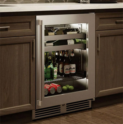 Perlick 24" Signature Series Beverage Center - Stainless Glass Door - Left Hinge - HP24BS-4-3L