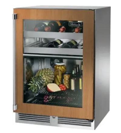 Perlick HP24CS-4-4L Dual Zone Ref/Wine Reserve, Fully Integrated Glass Door, Hinged Left - HP24CS-4-4L