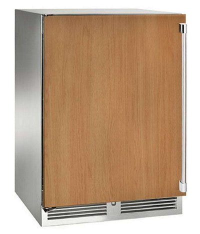 24 Inch Dual Zone Wine Reserve with 32 Bottle Capacity, Full-Extension Shelves, LED Lighting, Digital Thermostat, Door Alarm, and 45°F - 65°F Temperature Range: Solid Panel Ready Door, Left Hinge Door Swing - HP24DS-4-2L