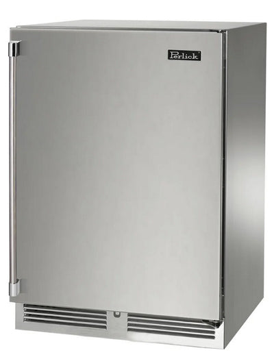 Perlick 24" Outdoor Signature Series Refrigerator - Solid Stainless Door - Left Hinge - HP24RO-4-1L