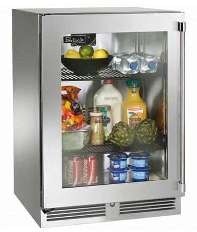 Perlick 24 Inch Wide 5.2 Cu. Ft. Energy Star Rated Outdoor Compact Refrigerator with Left Hinge and Door Lock - HP24RO-4-3LL