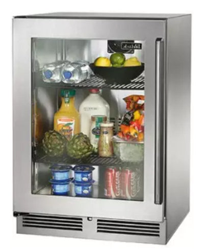 Perlick 24" Outdoor Signature Series Refrigerator - Stainless Glass Door - Left Hinge
 - HP24RO-4-3L