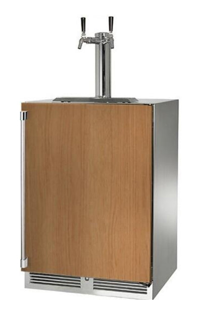Perlick 24" Wide Dual Tap Panel Overlay Outdoor Right Hinge Kegerator - HP24TO-4-2R-2