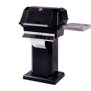 mhp-jnr4-propane-gas-grill-with-nu-stone-shelves-and-searmagic-grids-on-black-patio-base
